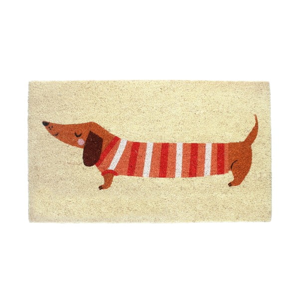 Iš kokoso pluošto grindų kilimėlis 43x73 cm Sausage Dog – Rex London