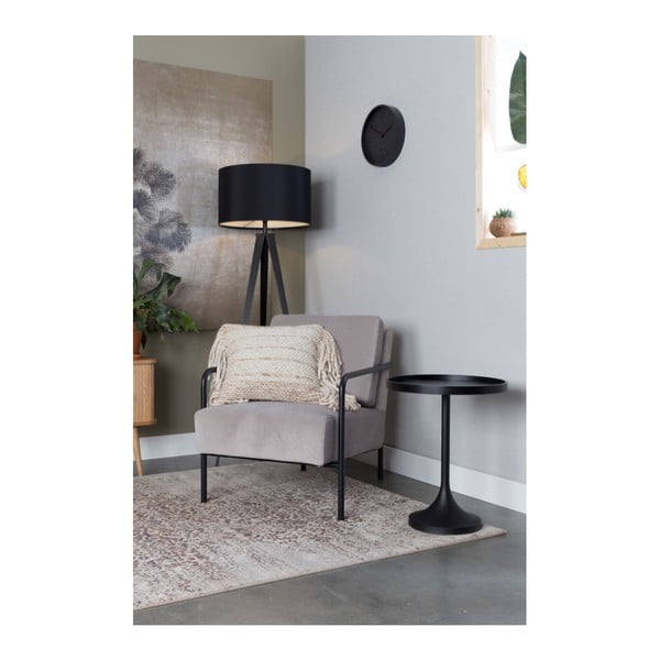 Juodas betoninis sieninis laikrodis su juodomis rodyklėmis Zuiver Concrete-image-2