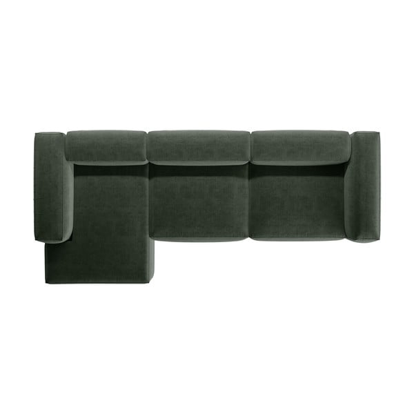 Žalios spalvos kampinė sofa (su kairiuoju kampu/su gultu) Bergamo – Cosmopolitan Design-image-3