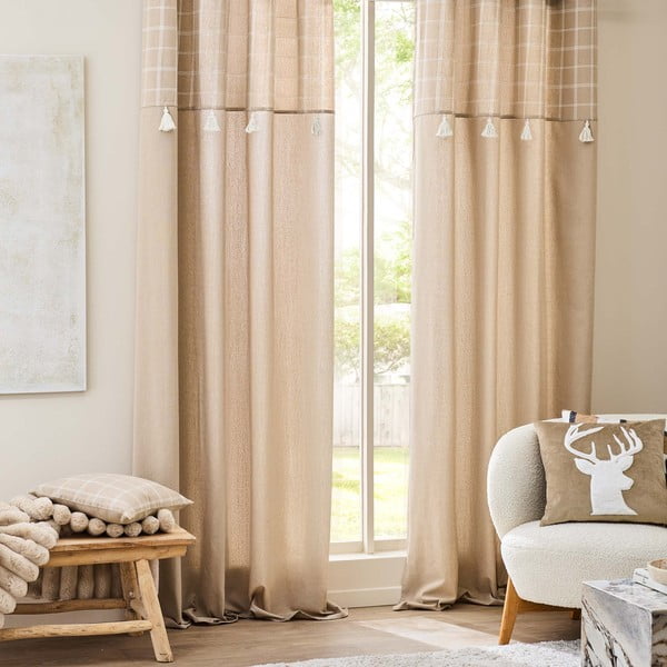 Rudos spalvos iš medvilnės mišinio užuolaida 140x240 cm Everest – douceur d'intérieur-image-3