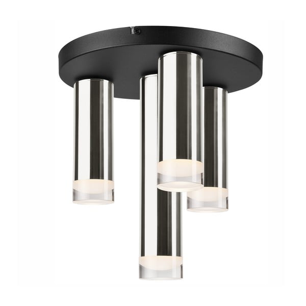 Juodos ir sidabrinės spalvos pakabinamas lubinis šviestuvas su 4 lemputėmis LAMKUR Diego, ø 30 cm