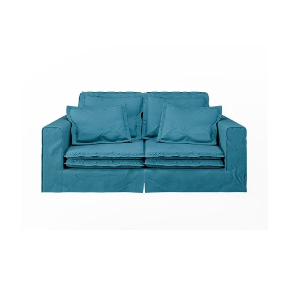 Šviesiai mėlynos spalvos sofa 196 cm Nora – Ropez