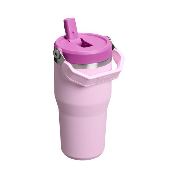 Rožinės spalvos iš nerūdijančio plieno termosas 600 ml IceFlow™ Flip Straw 2.0 Cherry Blossom – Stanley-image-1