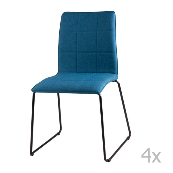 4 tamsiai mėlynų valgomojo kėdžių rinkinys "sømcasa Malina