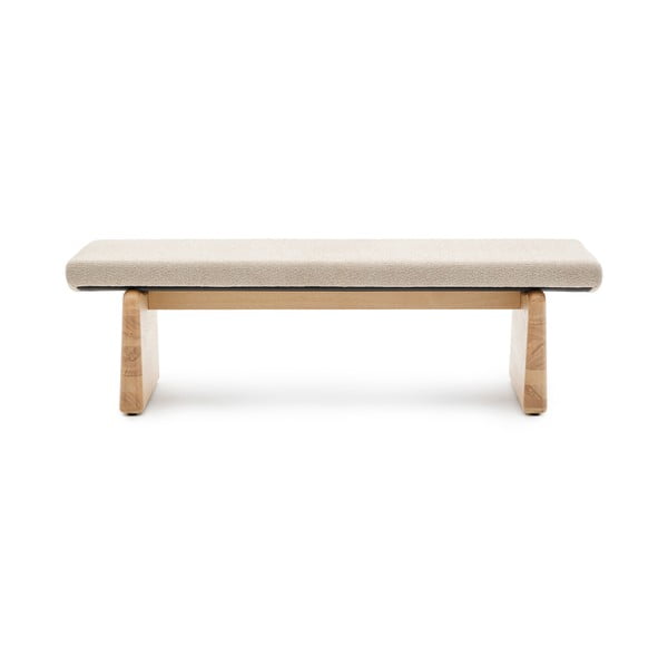 Smėlio spalvos/natūralios spalvos iš šenilinio audinio suolas Topaz – Kave Home