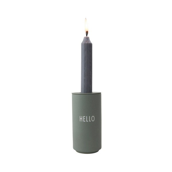 Žalia porcelianinė vaza Design Letters Hello, aukštis 11 cm-image-1