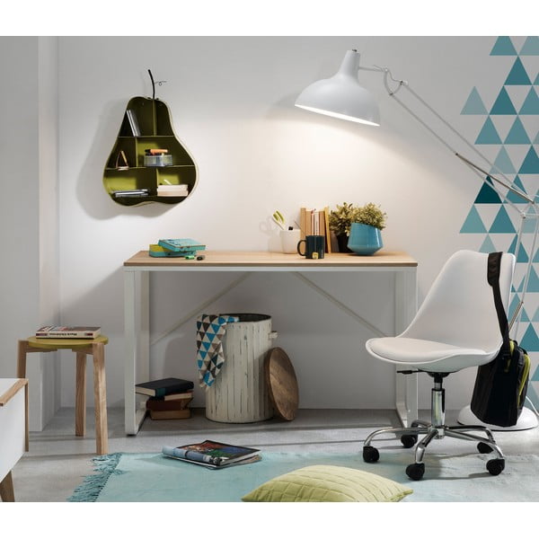 Baltas stalas su medine apdaila Kave Home Lisbet-image-2