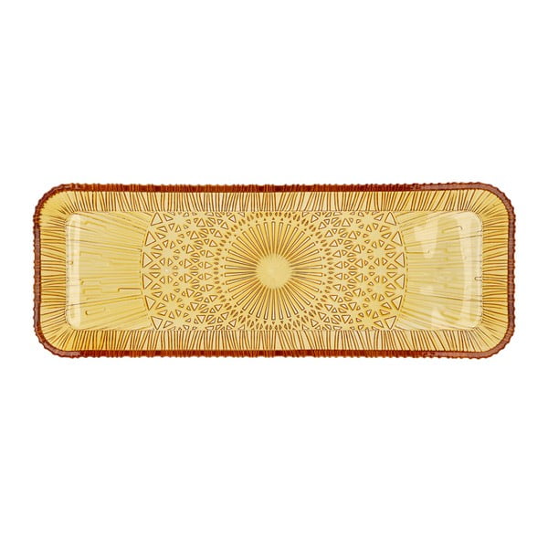 Serviravimo padėklas oranžinės spalvos iš stiklo  14x38 cm Kusintha – Bitz