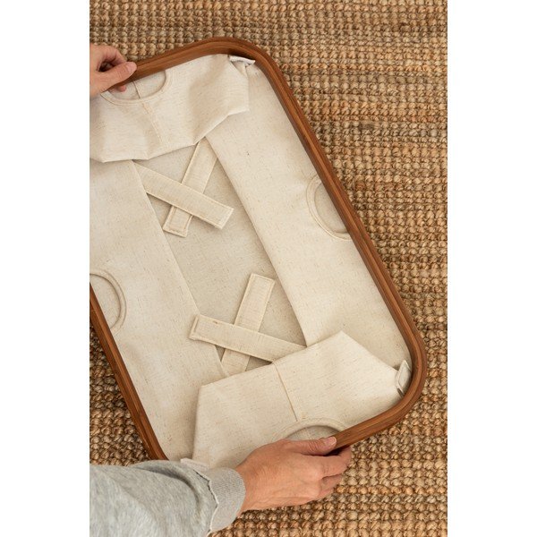 Kreminės spalvos iš tekstilės skalbinių krepšys sulankstomas Bamboo/Linen – Bigso-image-3