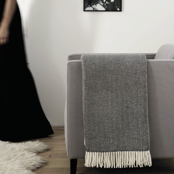 Mėlynas pledas su medvilne Euromant Skyline, 140 x 160 cm-image-1