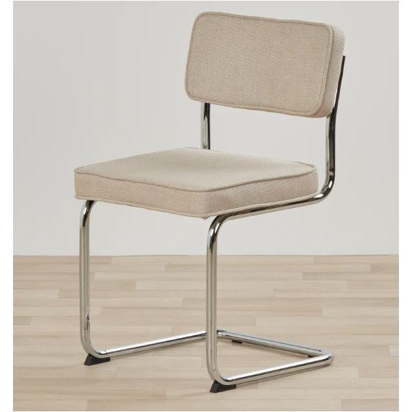 Smėlio spalvos iš audinio supamoji valgomojo kėdė Rupert – Unique Furniture-image-4