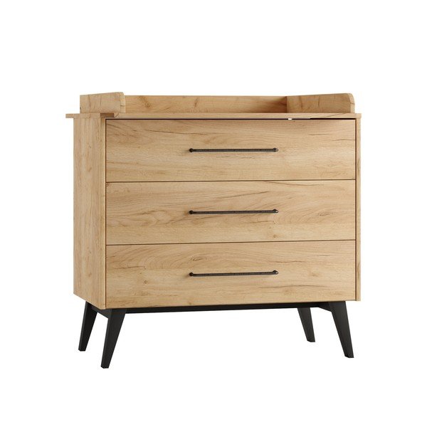 Žema vaikiška šoninė spintelė natūralios spalvos iš bukmedžio 100x92 cm Retro – Pinio-image-3