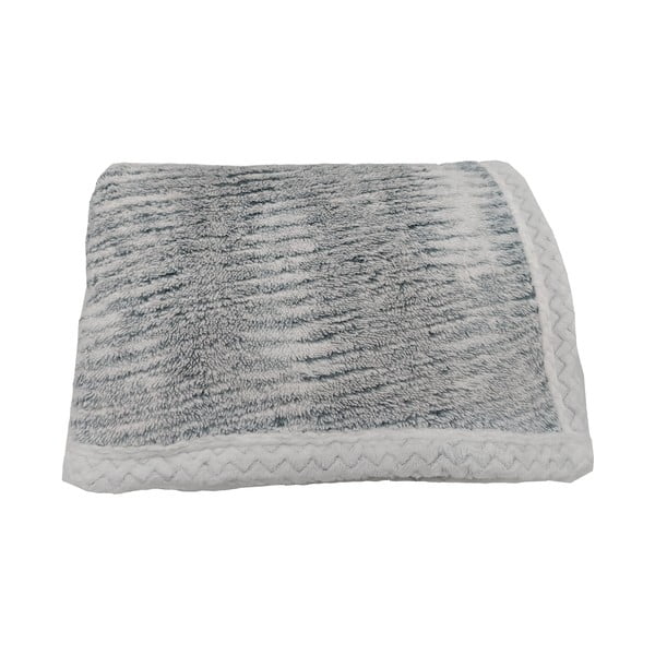 Pilkos spalvos iš sherpa vilnos antklodė ir pledas 150x200 cm Marble – My House