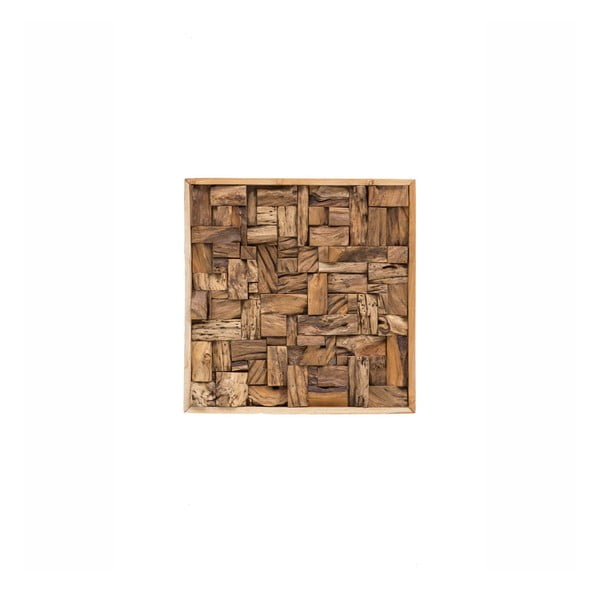 Sienų dekoracija iš perdirbtos tikmedžio medienos WOOX LIVING City, 70 x 70 cm