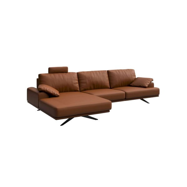 Kampinė sofa konjako rudos spalvos iš odos (su kairiuoju kampu) Prado – MESONICA-image-2