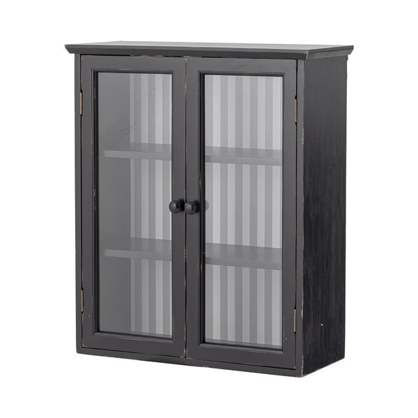 Juodos spalvos iš kėnio masyvo pakabinama vitrina 51,5x66,5x22,5 cm Hazem – Bloomingville-image-4