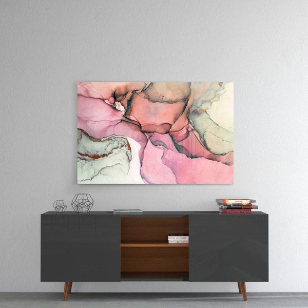 Paveikslas ant stiklo Insigne Pink Marble Pattern, 110 x 70 cm-image-1