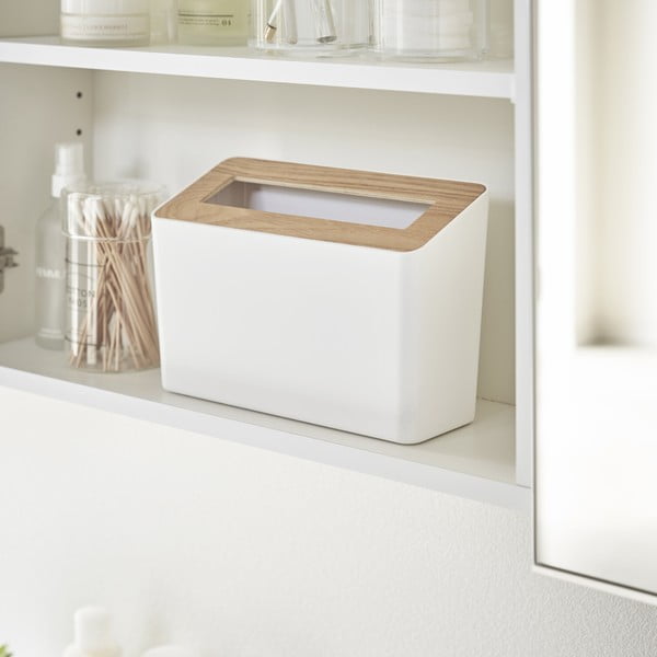 Baltos spalvos iš plastiko šiukšliadėžė biurui 2,3 l Rin – YAMAZAKI-image-1