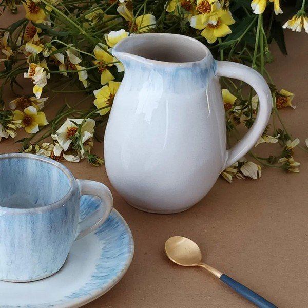 Baltos spalvos iš molio pieno ąsotis 200 ml Brisa – Costa Nova-image-2