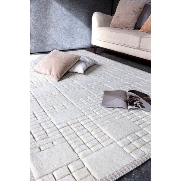 Rankų darbo iš vilnos kilimas kreminės spalvos 120x170 cm Empire – Asiatic Carpets-image-1
