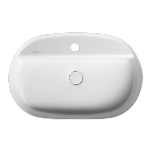 Iš keramikos praustuvas baltos spalvos 60x40 cm Infinity Oval – Sapho-image-2