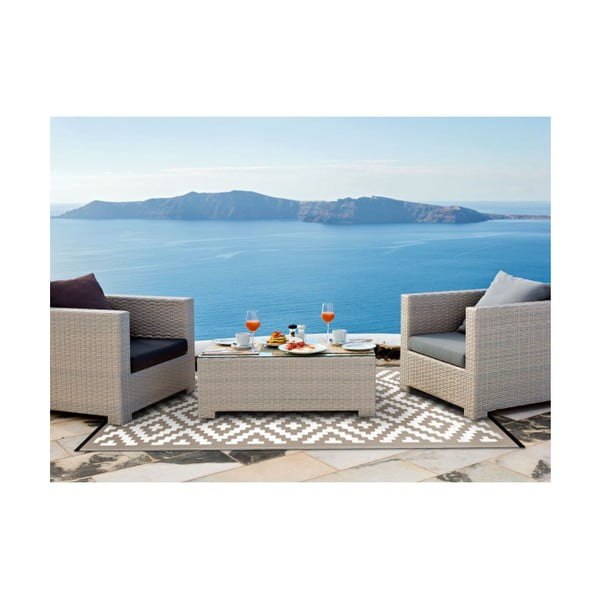 Smėlio ir baltos spalvos dvipusis lauko kilimas Green Decore Nirvana, 120 x 180 cm-image-3