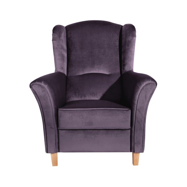Purpurinės spalvos fotelis Max Winzer Agnetha Suede-image-1