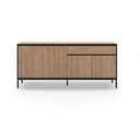 Žema šoninė spintelė natūralios spalvos iš ąžuolo 180x80 cm Lorenza – Marckeric