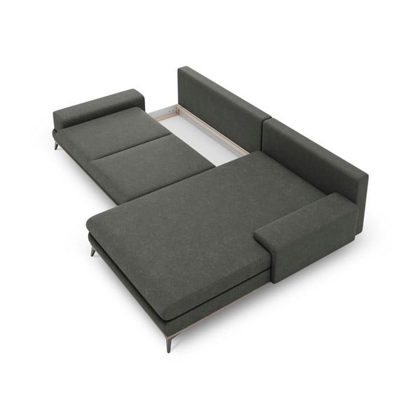 Tamsiai pilka sofa-lova Windsor & Co Sofas Planet, dešinysis kampas-image-3