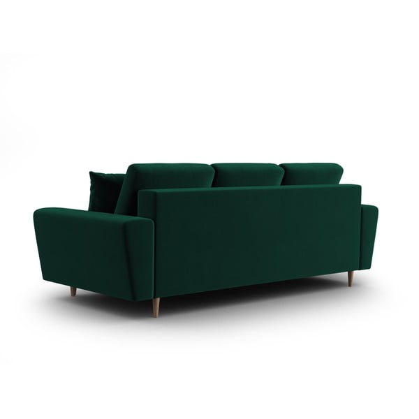 Žalios spalvos iš velveto sulankstoma/su sandėliavimo vieta sofa 235 cm Kyoto – Cosmopolitan Design-image-3