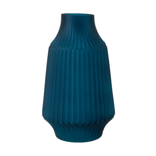 Mėlyna stiklinė vaza PT LIVING Stripes, ø 16 cm