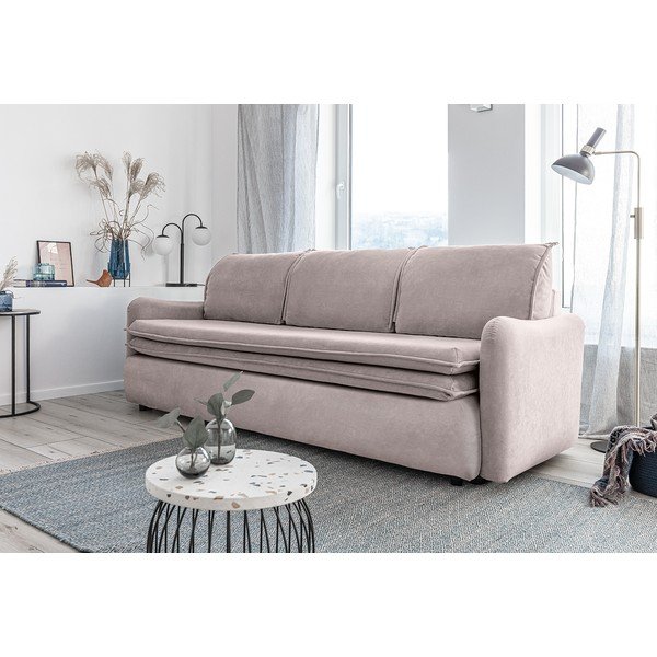 Smėlio spalvos aksominė sofa-lova Miuform Tender Eddie-image-4