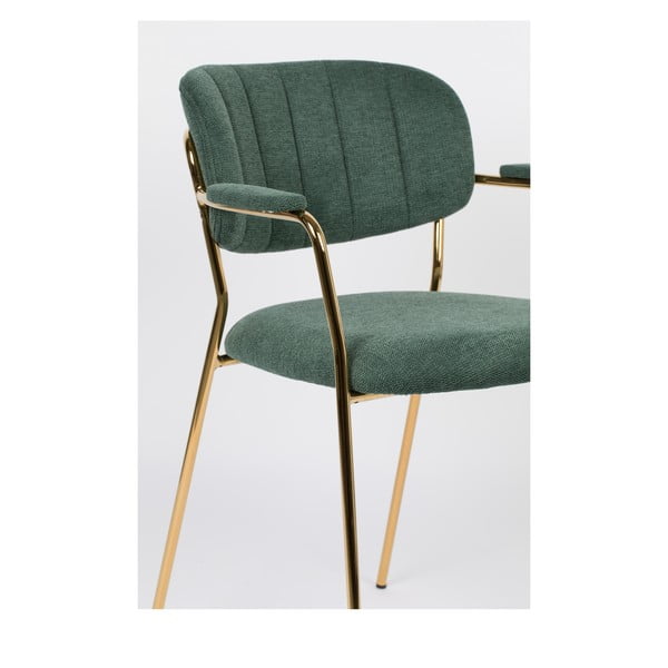 Valgomojo kėdės tamsiai žalios spalvos 2 vnt. Jolien – White Label-image-1