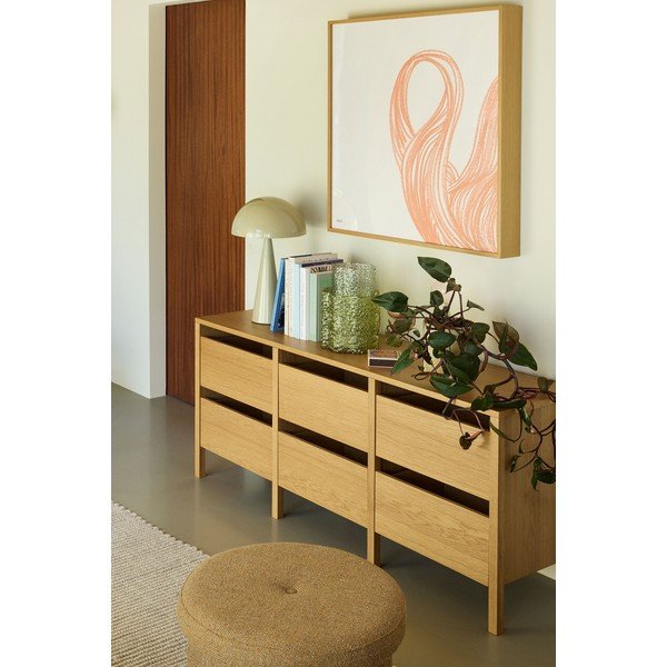 Natūralios spalvos šoninė spintelė iš ąžuolo 150x65x40 cm Forma – Hübsch-image-1