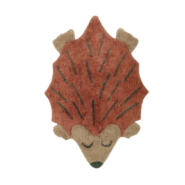 Skalbiamas/rankų darbo iš medvilnės vaikiškas kilimas raudonos plytų spalvos/smėlio spalvos 80x120 cm Ollen – Nattiot