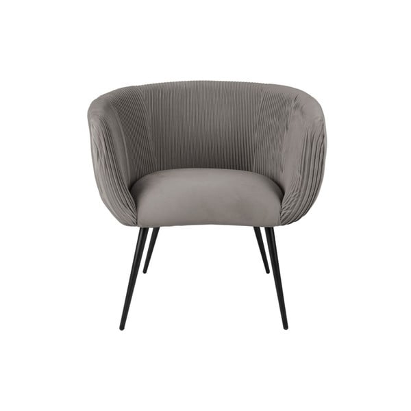 Pilka valgomojo kėdė su aksominiu paviršiumi Majestic - Leitmotiv