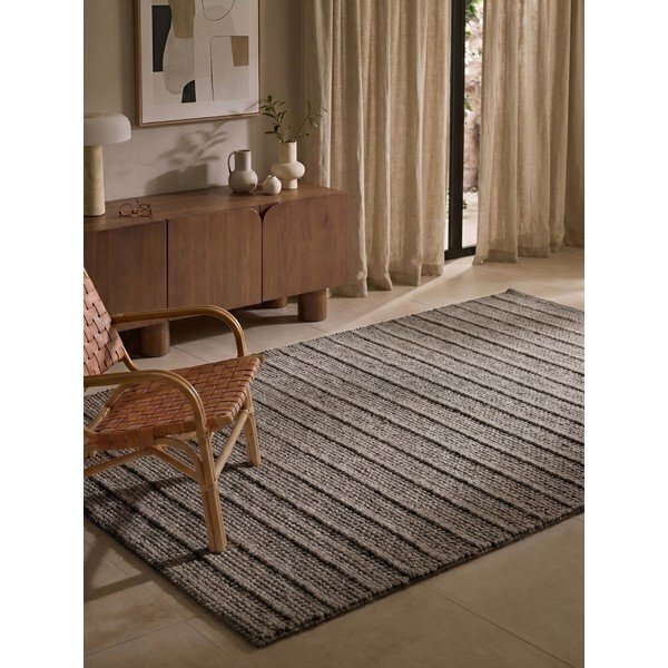 Rankų darbo tamsiai pilkos spalvos/tamsiai rudos spalvos iš vilnos kilimas 120x170 cm Camden Parker – Ted Baker-image-1