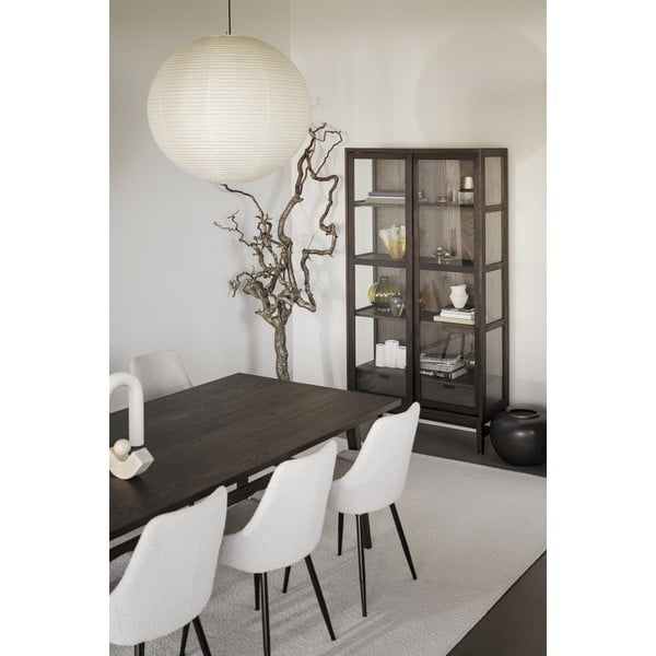 Vitrina rudos spalvos iš ąžuolo su stumdomomis durimis 100x203 cm Hazelton – Rowico-image-1