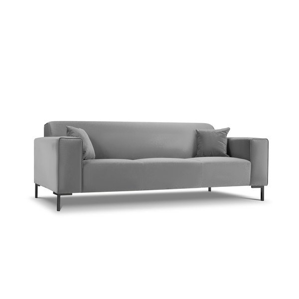 Šviesiai pilka aksominė sofa Cosmopolitan Design Siena-image-3