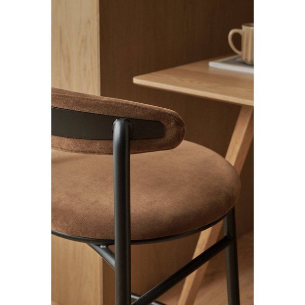 Rudos spalvos iš metalo baro taburetė (sėdynės aukštis 66 cm) Doggi – Ellos Home-image-2