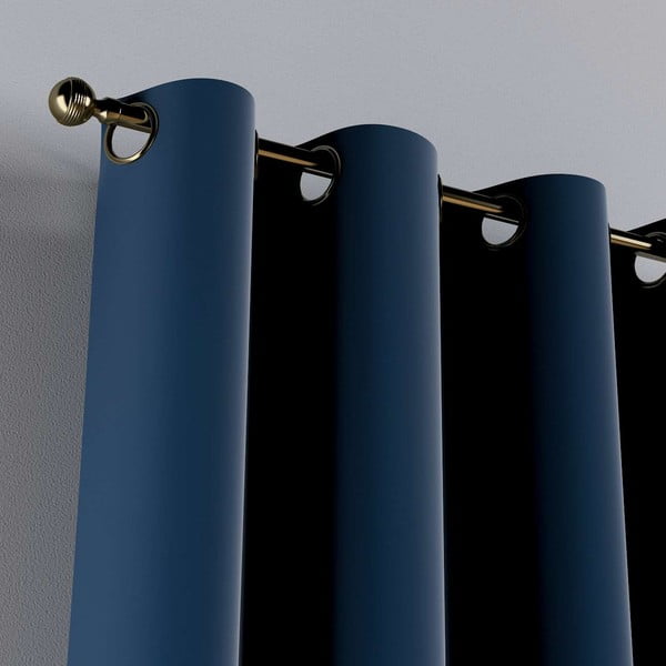 Mėlyna užuolaida 260x130 cm Posh Velvet - Yellow Tipi-image-3