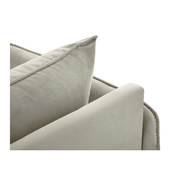 Smėlio spalvos aksominis gultas Cosmopolitan Design Vienna, dešinysis kampas-image-4