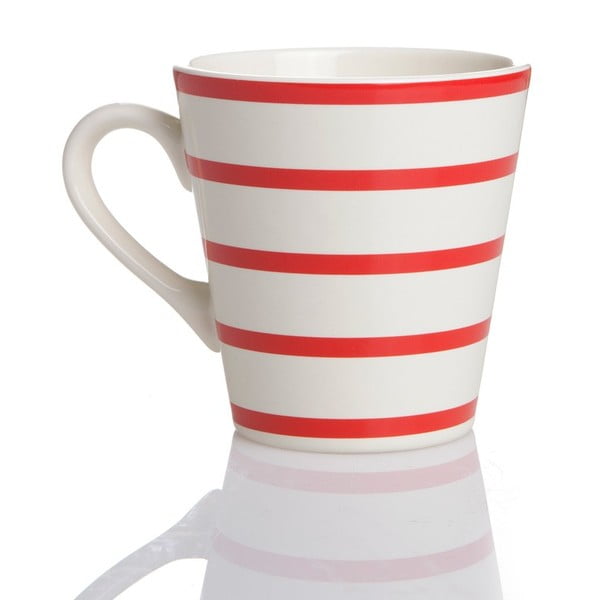 Porcelianinis puodelis Raudoni dryžiai, 275 ml