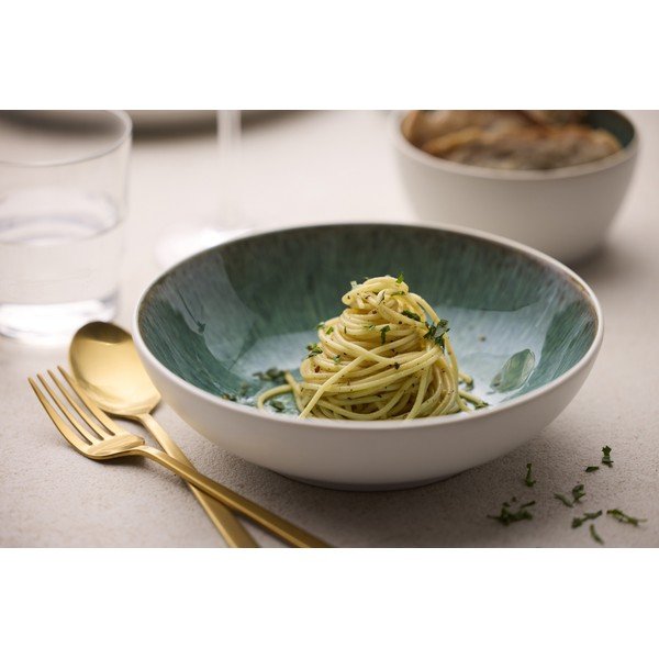 Baltos spalvos/žalios spalvos iš akmens masės mažas dubuo 900 ml Gastro White/Green – Bitz-image-3