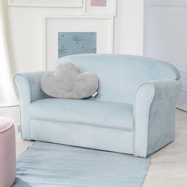 Vaikiška sofa šviesiai mėlynos spalvos iš velveto 78 cm Lil Sofa – Roba-image-1