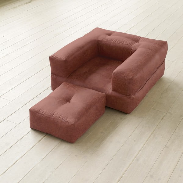 Kintamas fotelis "Cube", šokoladinis