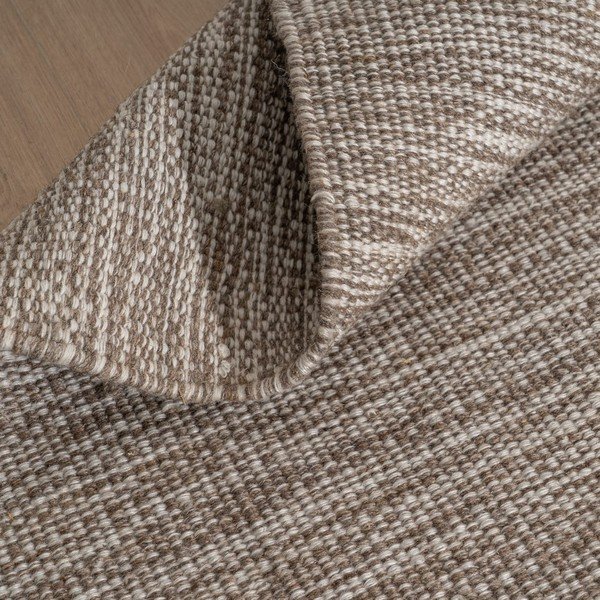 Apverčiamas iš vilnos mišinio kilimas rudos spalvos 80x150 cm – Ixia-image-2