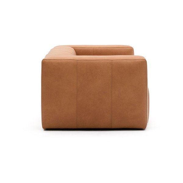 Rudos spalvos sofa iš odos 240 cm Blok – Kave Home-image-3