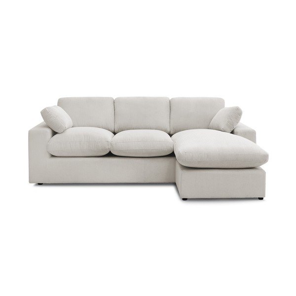 Smėlio spalvos kampinė sofa iš kordinio velveto Belair – Bobochic Paris