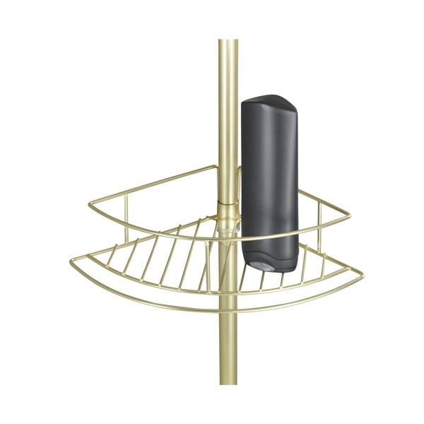 Kampinė teleskopinė aukso spalvos nerūdijančio plieno vonios kambario lentyna Dolcedo - Wenko-image-4